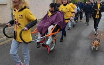 Grâce aux joelettes, la randonnée en pleine nature devient accessible aux résidents de la MAS de Courtois