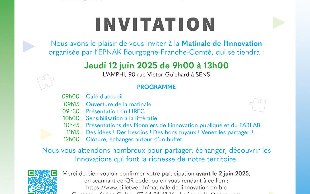 Une Matinale de l&rsquo;Innovation made in EPNAK BFC