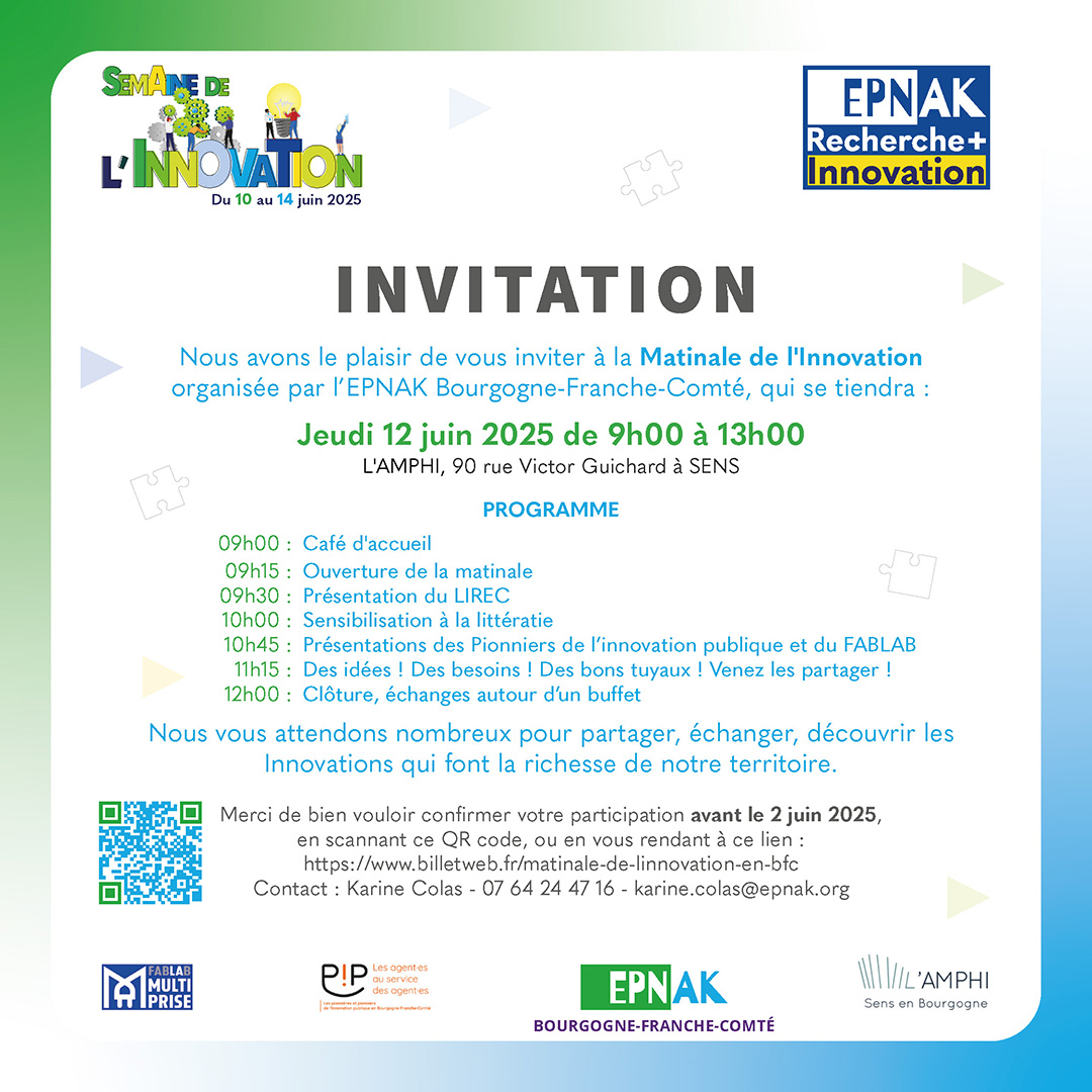 Une Matinale de l'Innovation made in EPNAK BFC - EPNAK