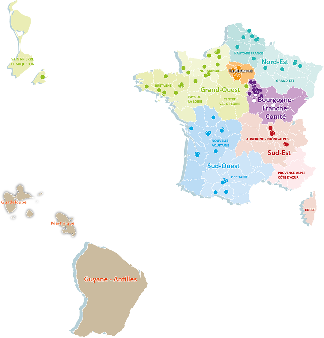 Carte France EPNAK juillet 2025 Les territoires de l'EPNAK