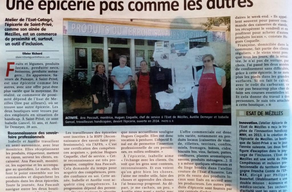 [Un bel article de L&rsquo;Yonne Républicaine sur l&rsquo;épicerie de Saint-Privé]